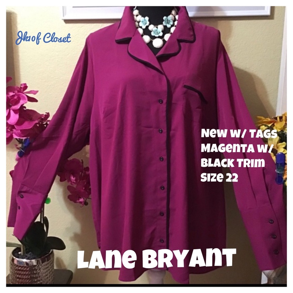 LOWEST🌺 NWT LANE BRYANT Sz22 MAGENTA DRESS BLOUSE